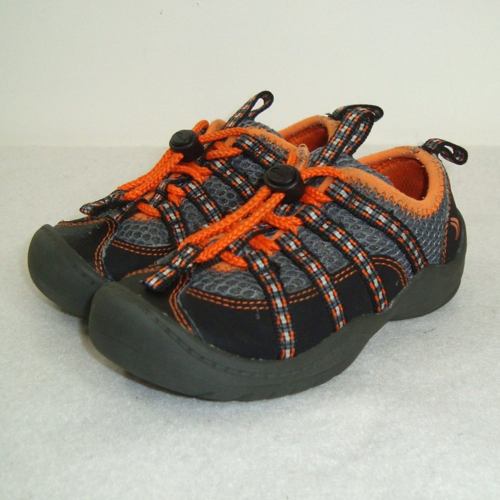 CLARKS Kids Shoes Sneakers Gray Black Orange 26100493 Size 8